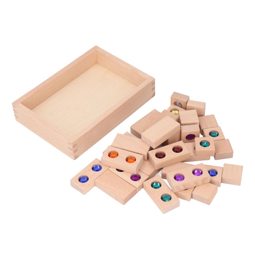 Деревянные акриловые оконные блоки Прозрачные бусины Игрушки для укладки Сверкающие камни Деревянный блок для укладки