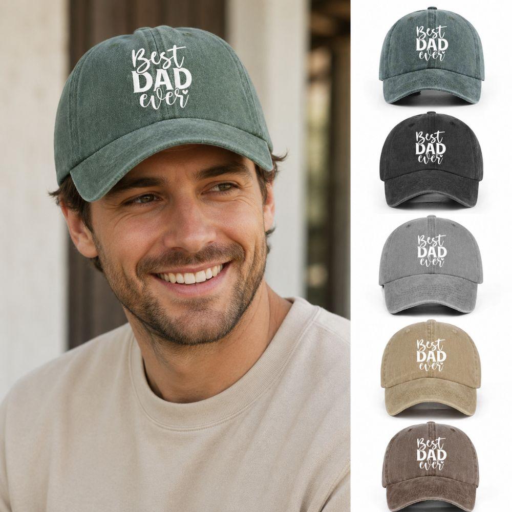 Curved Brim Best Dad Ever Hats Adjustable Sun Hat Casual Letter Printed Baseball Caps Gift