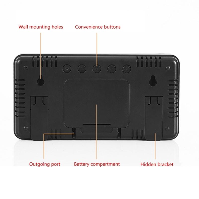 Большие цифровые настенные часы с отображением даты и температуры, декор для спальни и офиса