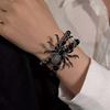 Готический черный паук бусины браслет для женщин мужчин уникальный паутина шарм темная личность ювелирные изделия ручной работы подарки аксессуары