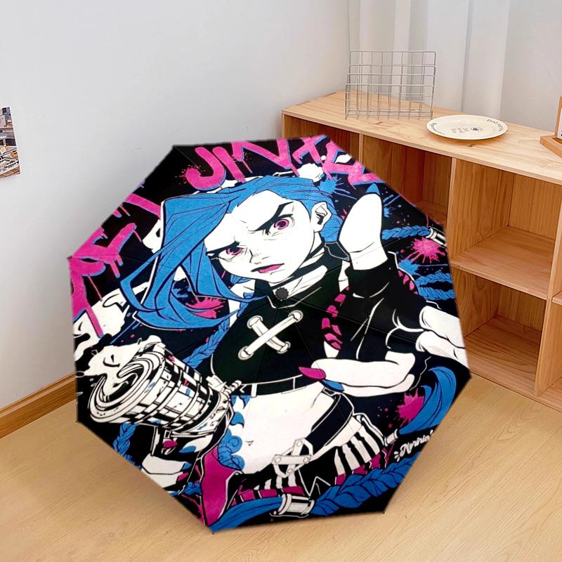 1 шт. Автоматический зонт Jinx - Подходит для путешествий, улицы, портативный зонт, подарок на день рождения, повседневные принадлежности