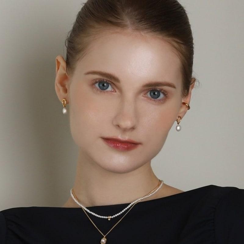 Ozel Silver925 Fresh Water Pearl Shell Pendant Necklace PS166N