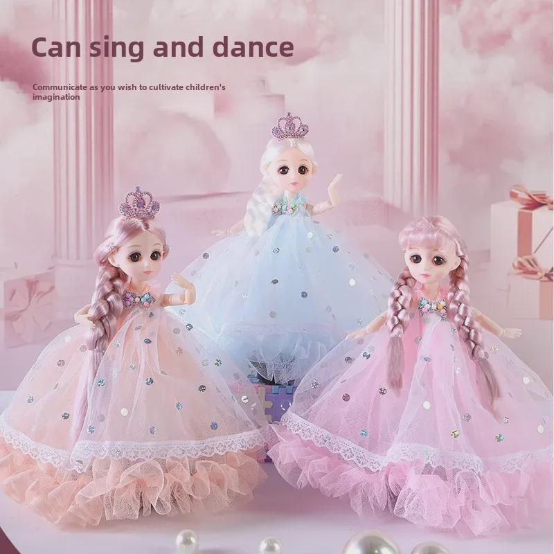 Кукла Барби-принцесса высотой 26 см, поющая, вращающаяся и танцующая с музыкой и огнями, детская игрушка.