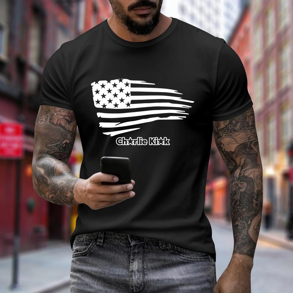 Men's Printed Short Sleeve T-Shirt Men's Loose Casual Short Sleeve Top