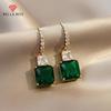 Роскошные серьги-капли с зеленым цирконием для женщин, элегантные женские аксессуары для помолвки, свадьбы, модные украшения