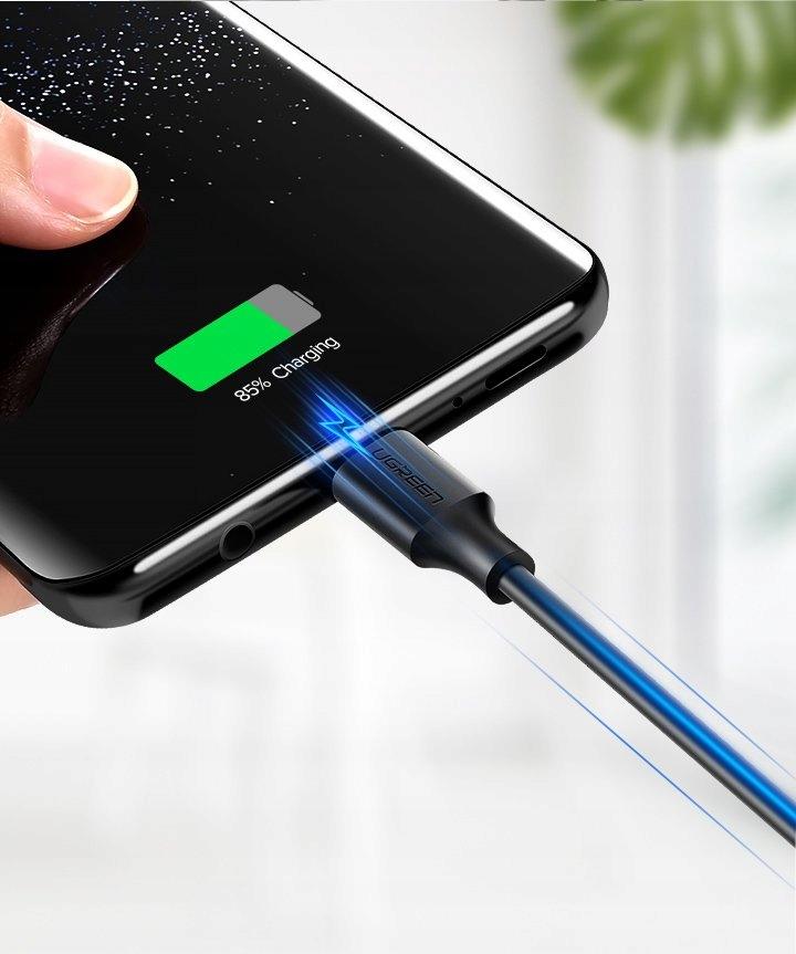 Ugreen Кабель USB - USB Type-C Quick Charge Черный Прочный 1М