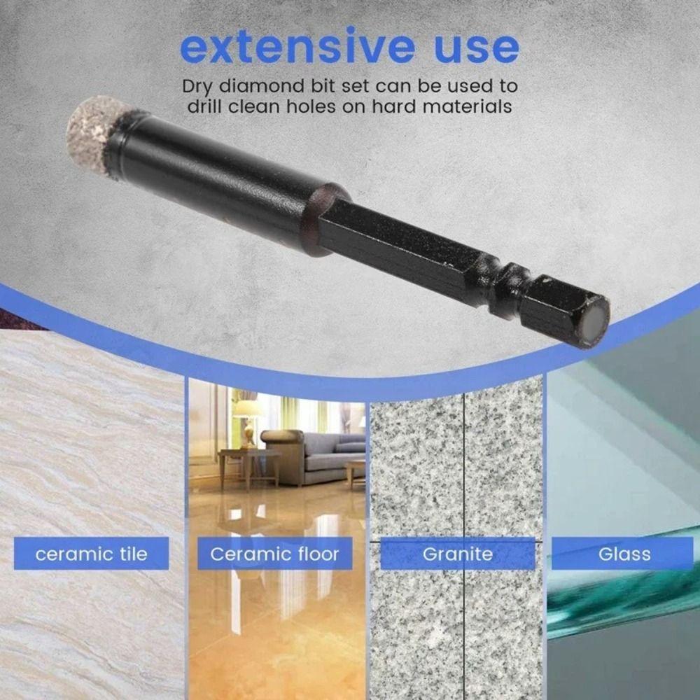 Hard Tile Hole Opener Hex Shank Dry Drill Bit for Granite Ceramic Tile Stone Glass