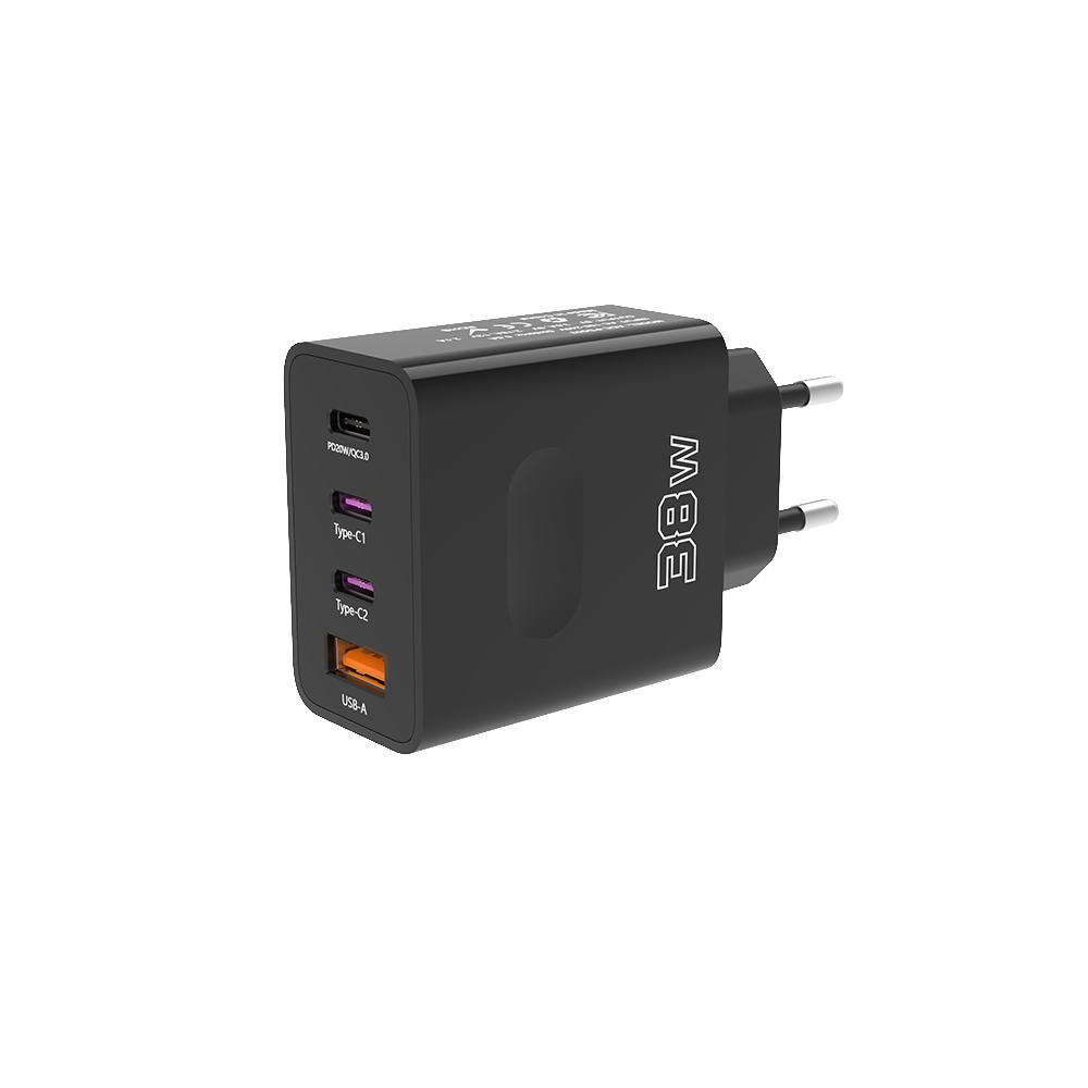 PD 38W USB C зарядное устройство 4 порта быстрая зарядка Type C мобильный телефон адаптер для iPhone 16 15 14 Samsung Xiaomi Huawei Quick Charge 3.0