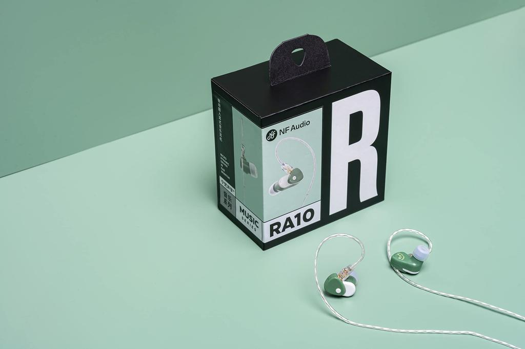 NF AUDIO Внутриканальные наушники RA10 Зеленые Диапазон воспроизводимых частот Микродинамический драйвер Съемный 2-контактный посеребренный кабель из бескислородной меди 1 год