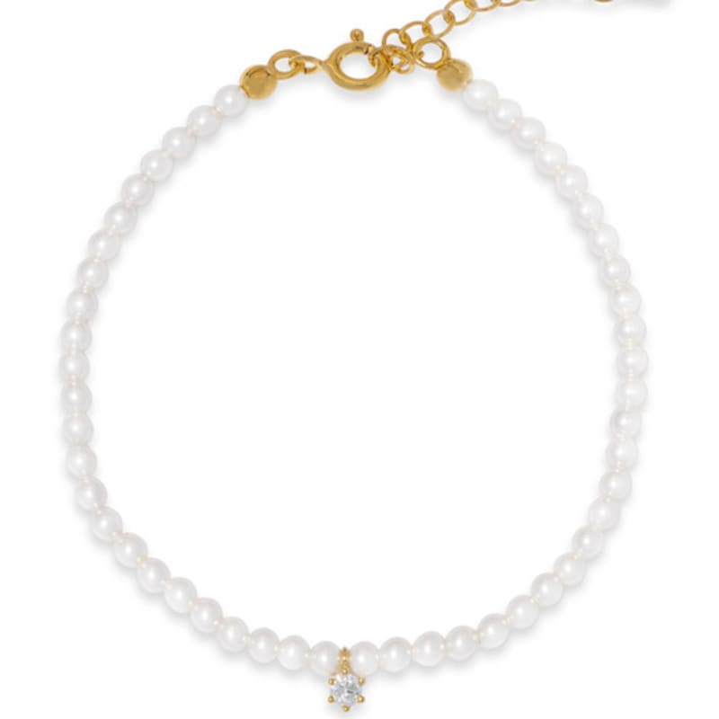 ENOUGHLIP Crystal Charm Pearl Bracelet