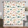Cartoon Car Window Curtain Dinosaur Print Curtains Home Decor Animal Drapes for Boy Baby Children Bedroom Living Room Decoration