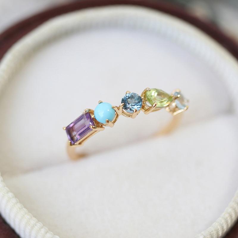 925 Sterling Silve Tiger Eye Stone Irregular Ring for Women Girl Fashion Versatile Originality Gift Dropshipping