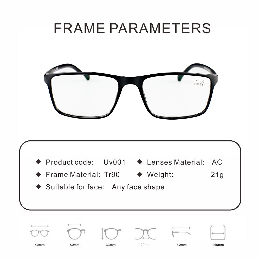 Anti Blue Light Reading Glasses For Men Business Plastic Titanium Computer Glasses Ultraviolet-Proof Uv400
