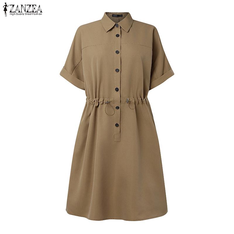 ZANZEA Женские классические комбинезоны с коротким рукавом и свободного кроя