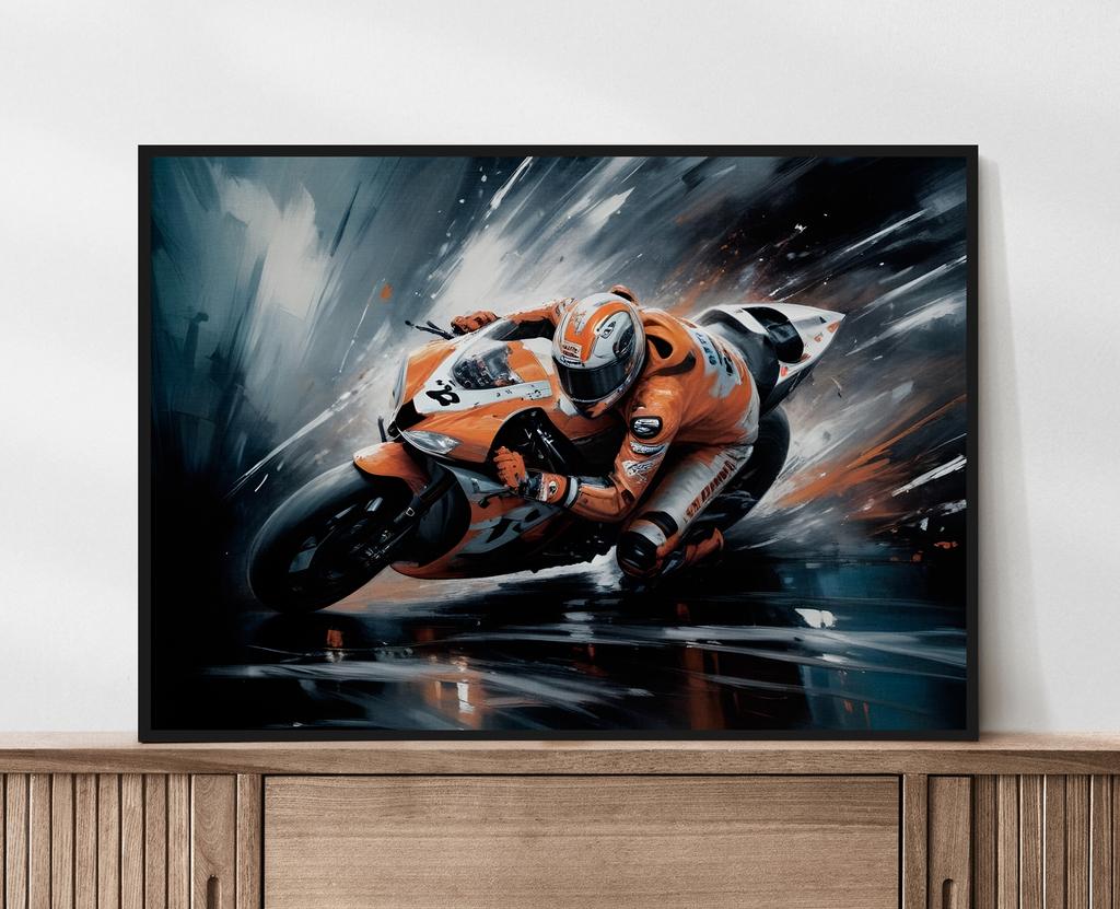 Plakat motor ścigacz obraz abstrakcja