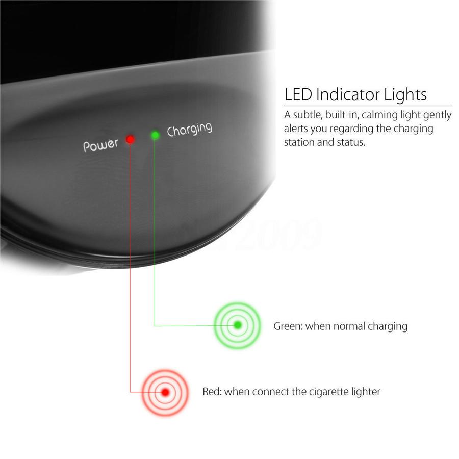 Qi Wireless Charger Car Cup Mount Holder W/ USB Charging Port For Samsung Iphone