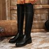 High Boots Woman Large Size Black Knee High Elastic Female Boots Sexy Thick Middle Heel Round Head Ladies Autumn Knight Botas