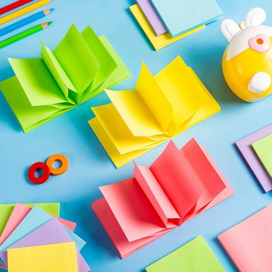 Набор липких заметок 8 цветов в форме сердца и квадрата, съемные, чистые, гладкие, для письма