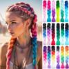 1PC Synthetic Long Straight Braid Ponytail Extension Wrap Around Colorful Braid Ponytail Wig For Women Daily Cosplay Party Wear