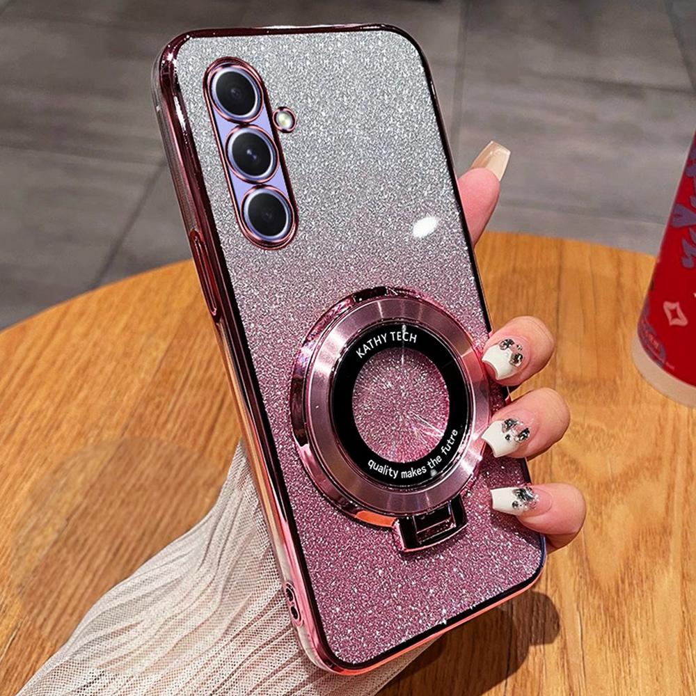 Чехол-подставка с магнитом и блестками для Samsung Galaxy M55 M14 M54 M23 M52 M31 M21 M30S M51 M35 Силиконовый держатель