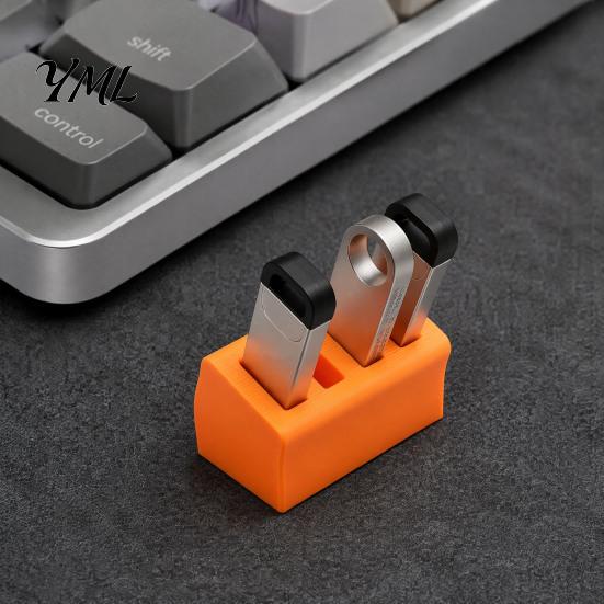 USB Drive Case U Disk Storage Box, with 4 Divided Compartments, Space Saving Flash Holder Management Organizer, for Office And Home Organization