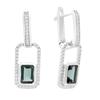 Серебряные серьги с топазом Лондон Блю 2.516ct, фианитами (2204732)