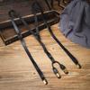 1.5CM Leather Suspenders Retro Suspender Clip Fashion Suspenders for Men  Suit