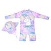 Splash In Style: Quick-Drying One-Piece Swimsuit & Cap Set for Girls 2-8 Years Old