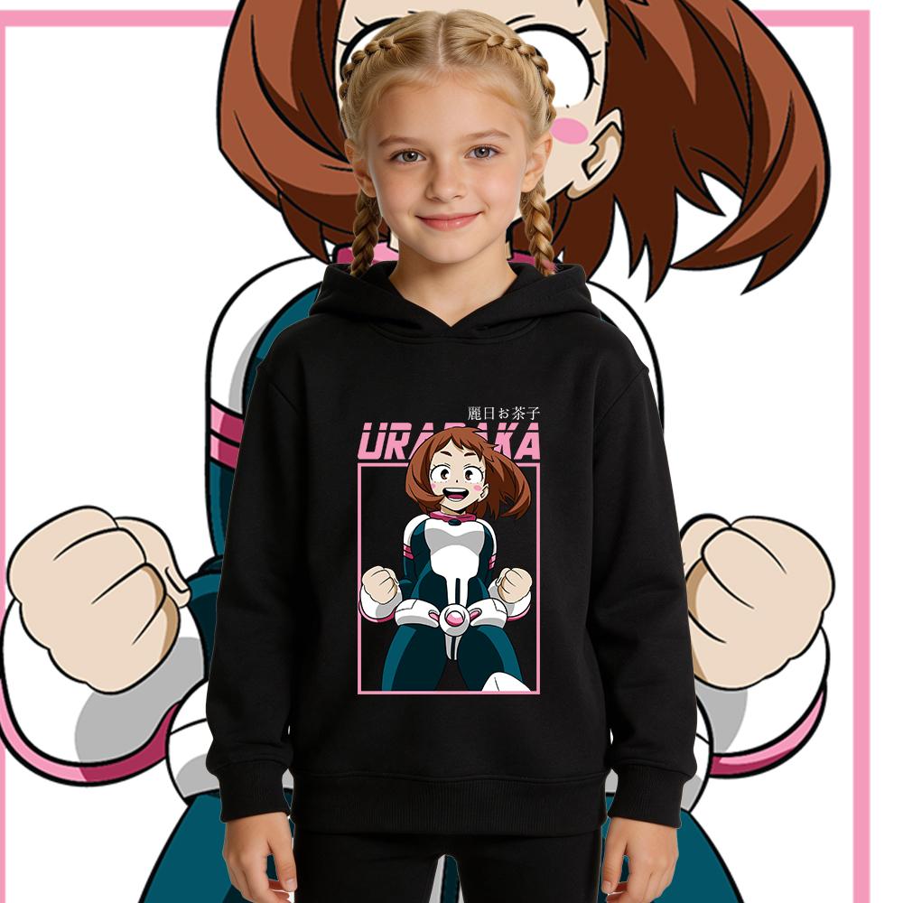 New My Hero Academia Ochako Uraraka Anime Print Boys Girls Kids Hoodie Fall Winter Warm Sweatshirt Pullover 3-12Y