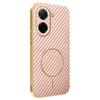For Xiaomi Redmi A5 4G (171.7mm)/Poco C71 4G Phone Case Carbon Fiber Textured Electroplated TPU Back Cover