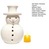 Light Up Snowman Christmas Decor LED Lighted Handmade White Snowman Figurine Winter Rustic Tabletop Ornaments for Holiday Home Decor