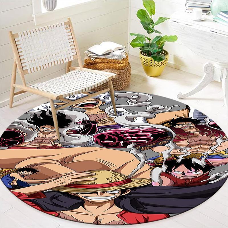 Luffy D Round Area Rug Carpet Rug For Living Room Bedroom Sofa Playroom Decor Nonslip Floor Mat