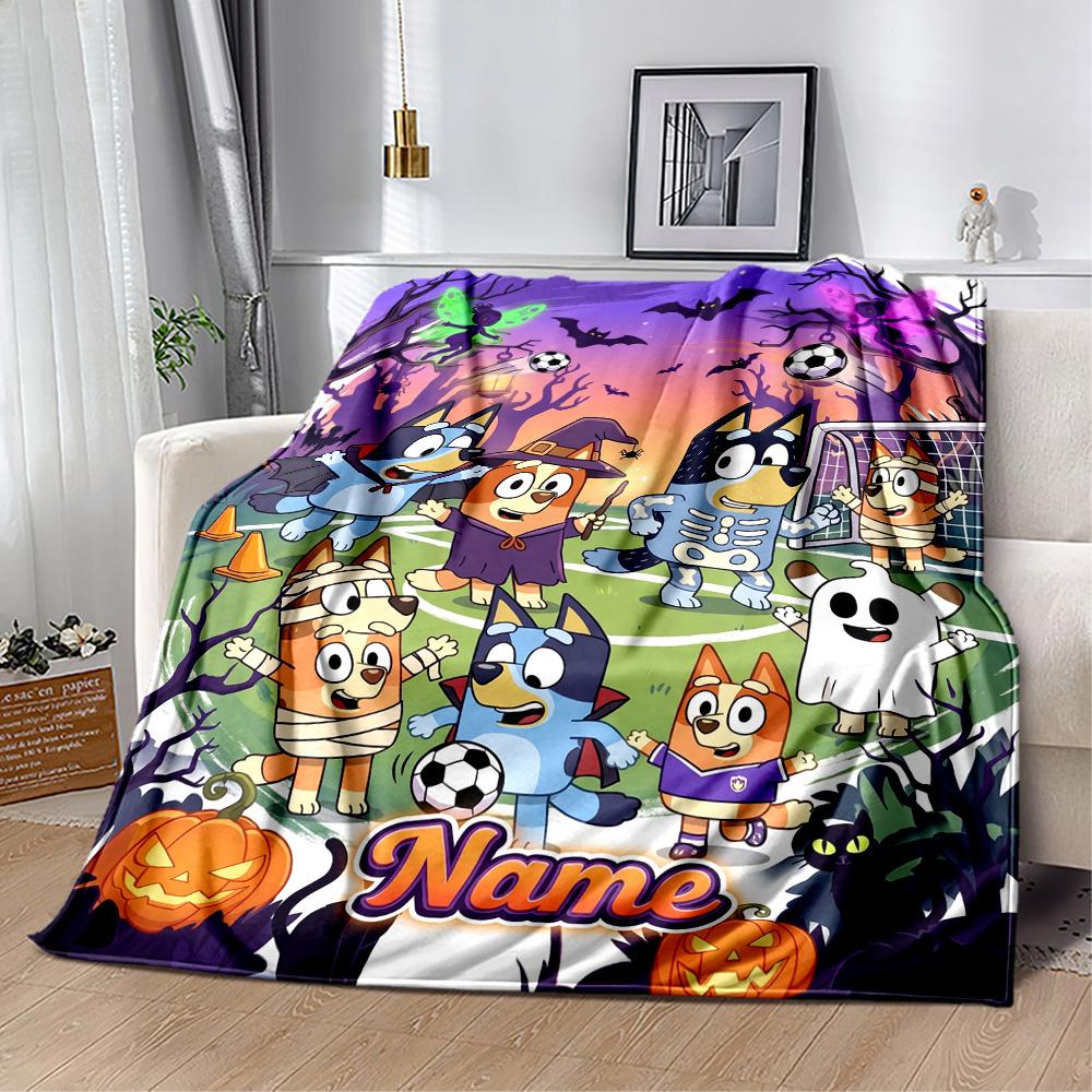 Happy Holiday Celebration Personalized Name Blanket Lightweight Customizable Blanket Warmthful Decor Perfect for Livingroom Nap Bed Living Room