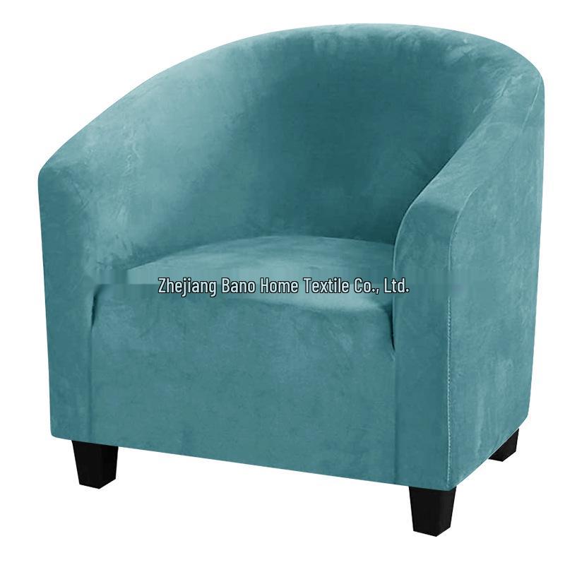 Одноместный чехол на диван из стрейч-бархата - Серебристая лиса