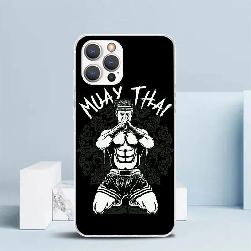 Чехол для телефона Муай Тай Боксерский бой для IPhone 16 17 Air 16E 15 14 Plus 13 Mini 12 11 Pro Max 7 8 + SE 2020 Мягкая задняя крышка из ТПУ 16