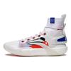 Li Ning Flash 9 Ultra Comfortable Daily Shock Absorption Non-Slip Wear-Resistant High-Top Basketball Shoes Men Sneaker White ABAT013-2