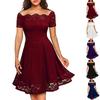 Women's Fall Off Shoulder Floral Maxi Dresses Formal Short Sleeve Cocktail Wedding Guest Dress