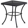 45cm Square Garden Table. Outdoor Metal Bistro Side Desk with Mesh Top. Black
