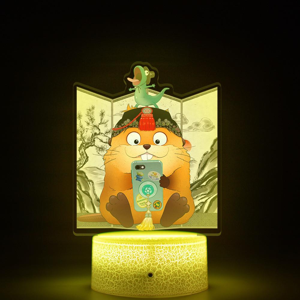 Hoppers River Beaver Transformation Plan Night Light With Remote Control For Kids Room Decor
