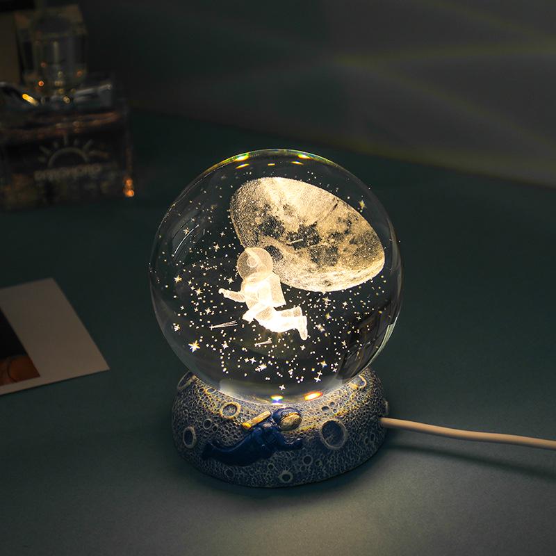 Starry Sea 3D Crystal Ball Night Light - Ocean Series Ornament & Birthday Gift
