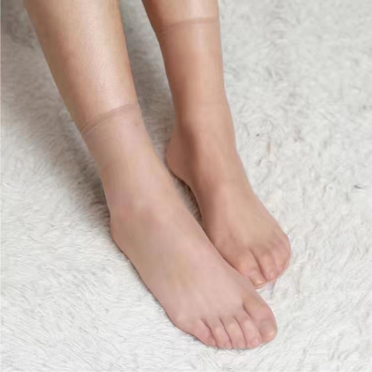 5 пар женских ультратонких носков телесного цвета, летние прозрачные носки из хрустального шелка, сексуальные эластичные короткие носки до щиколотки, невидимые носки