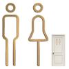 Modern Bathroom Plaque Metal Toilet Sign Waterproof Surfaces Easy Setups Stylish Home Hardware Accessory 2 Color