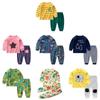 Autumn Spring Baby Boys Girls Sweatsuit Pajamas Set Long Sleeve Pullover Sweatshirt+Pants Sleepwear Cartoon Dinosaur PJ Loungewear 0-5T
