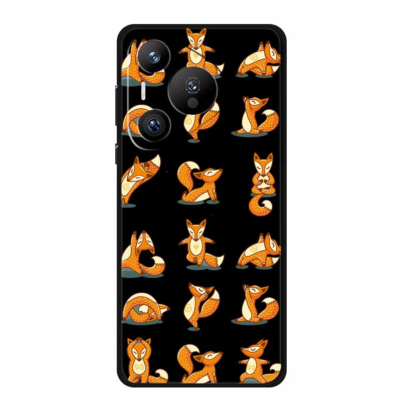 Черный силиконовый чехол для Huawei Pura 70 Pro Чехол Мультяшный кот Мягкая задняя крышка для Honor 400 Pro 5G Чехол для телефона 400Pro Coque Funda