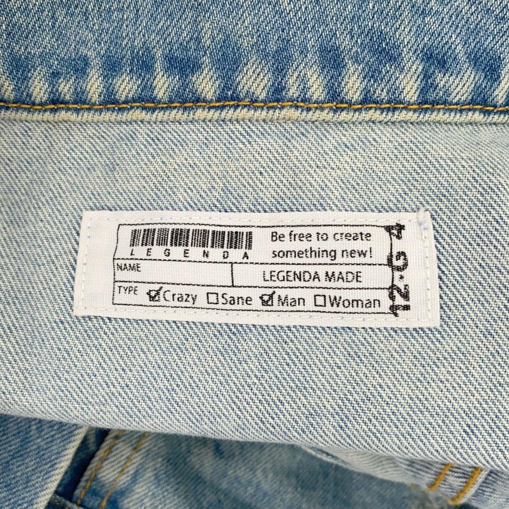 LEGENDA Цветочная обработка Повреждения Джинсовая куртка M джинсы Мужская Б/У