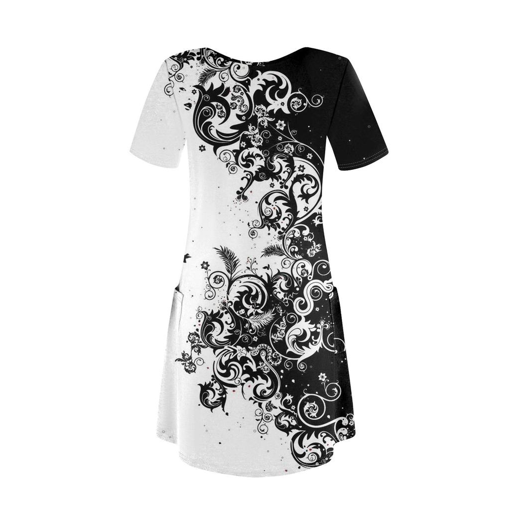 Женский повседневный сарафан с карманами, летнее пляжное платье в стиле бохо, цветочные блузки для женщин, футболки, платья с V-образным вырезом, свободные платья