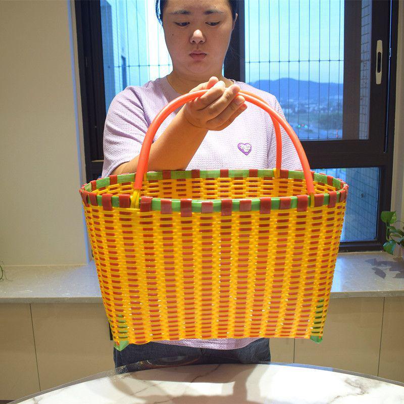 Handmade Bamboo Basket for Fruits, Vegetables, Eggs, and Storage