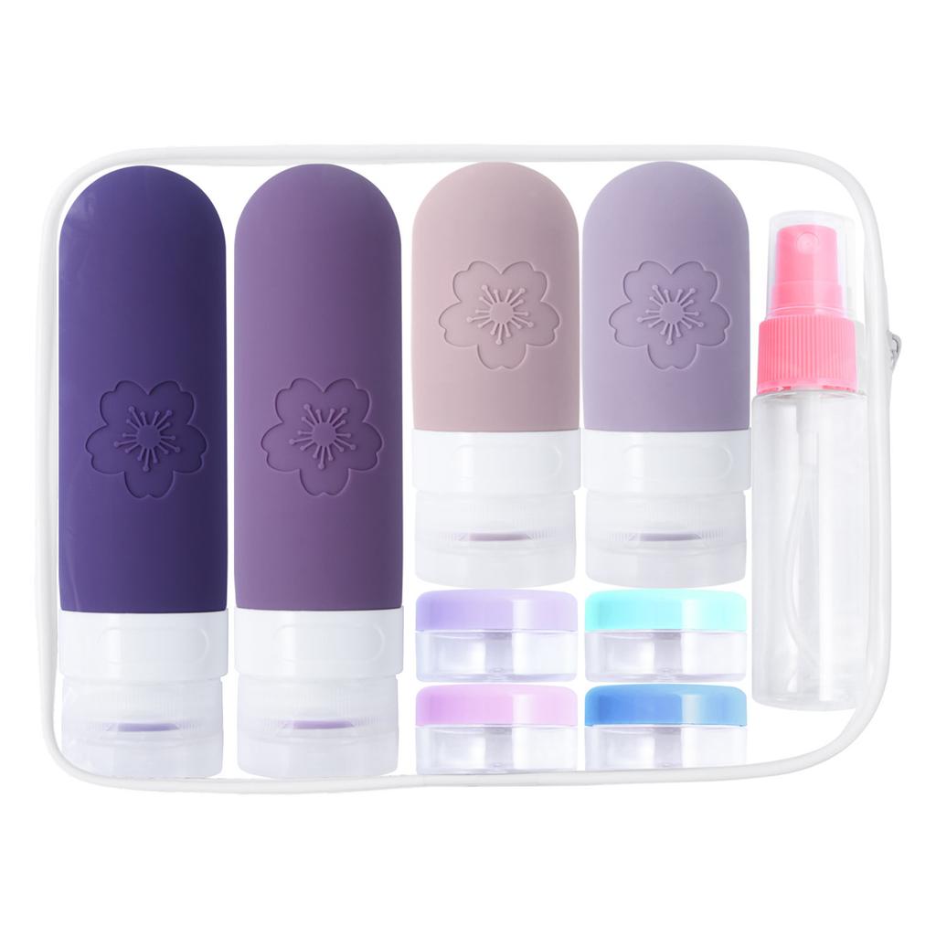 17 Pack Silicone Travel Bottles Set Wide Mouth Design Travel Containers for Shampoo Conditioner Lotion