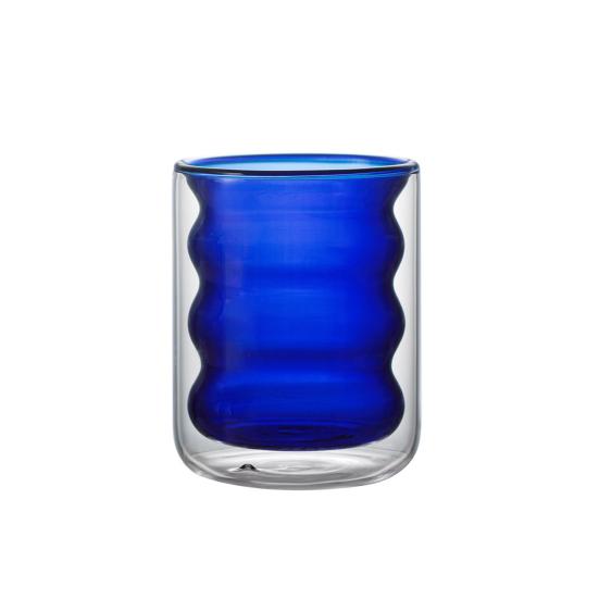 200ml Colored Thread Coffee Glass Cup Double Wall Insulated Wine Whisky Mug Sale Goods