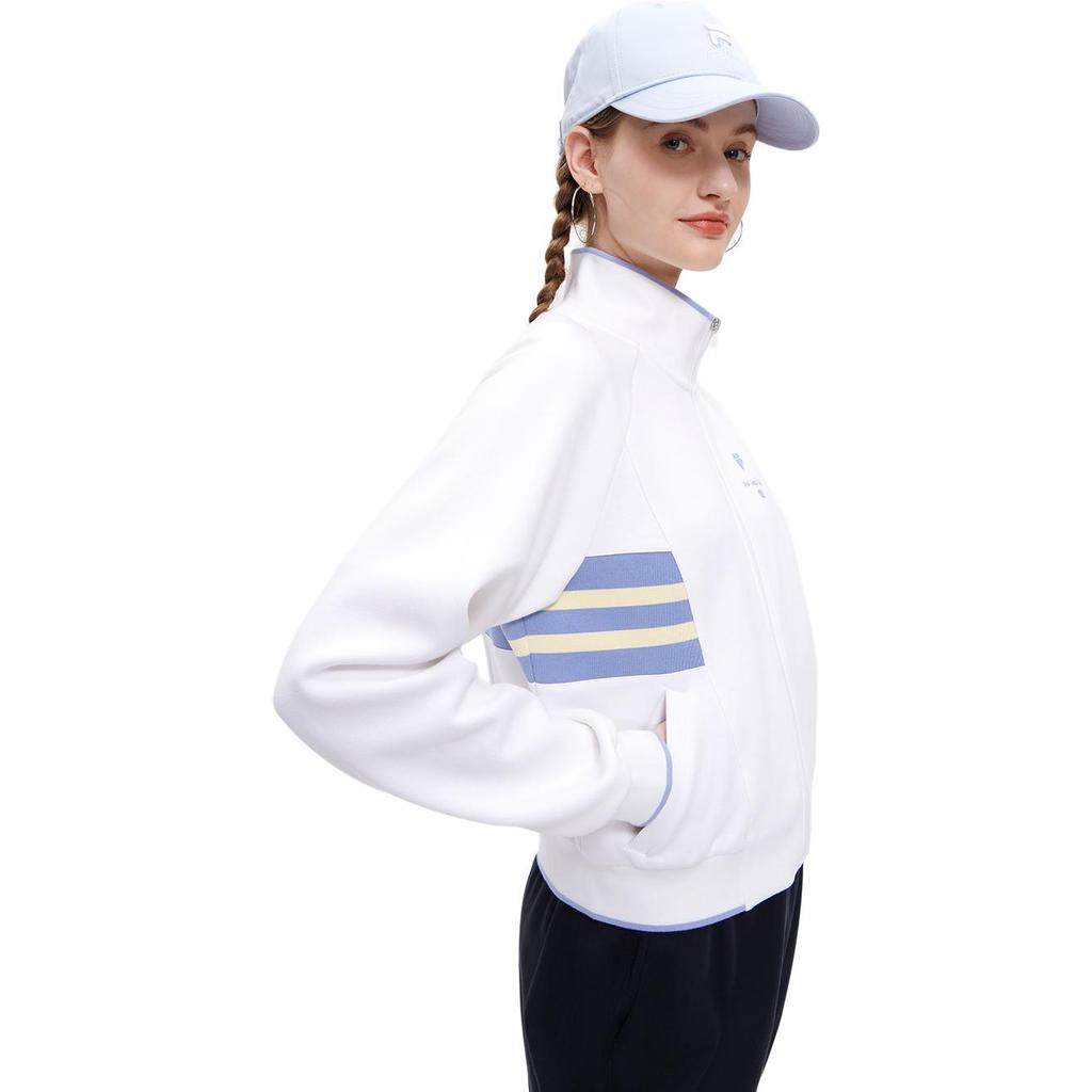 Fila Fusion 2023 Французский стиль Осень Новая Короткая С воротником-стойкой Модная Повседневная Куртка Женские топы Стандартный-Белый T11W333501F-WT